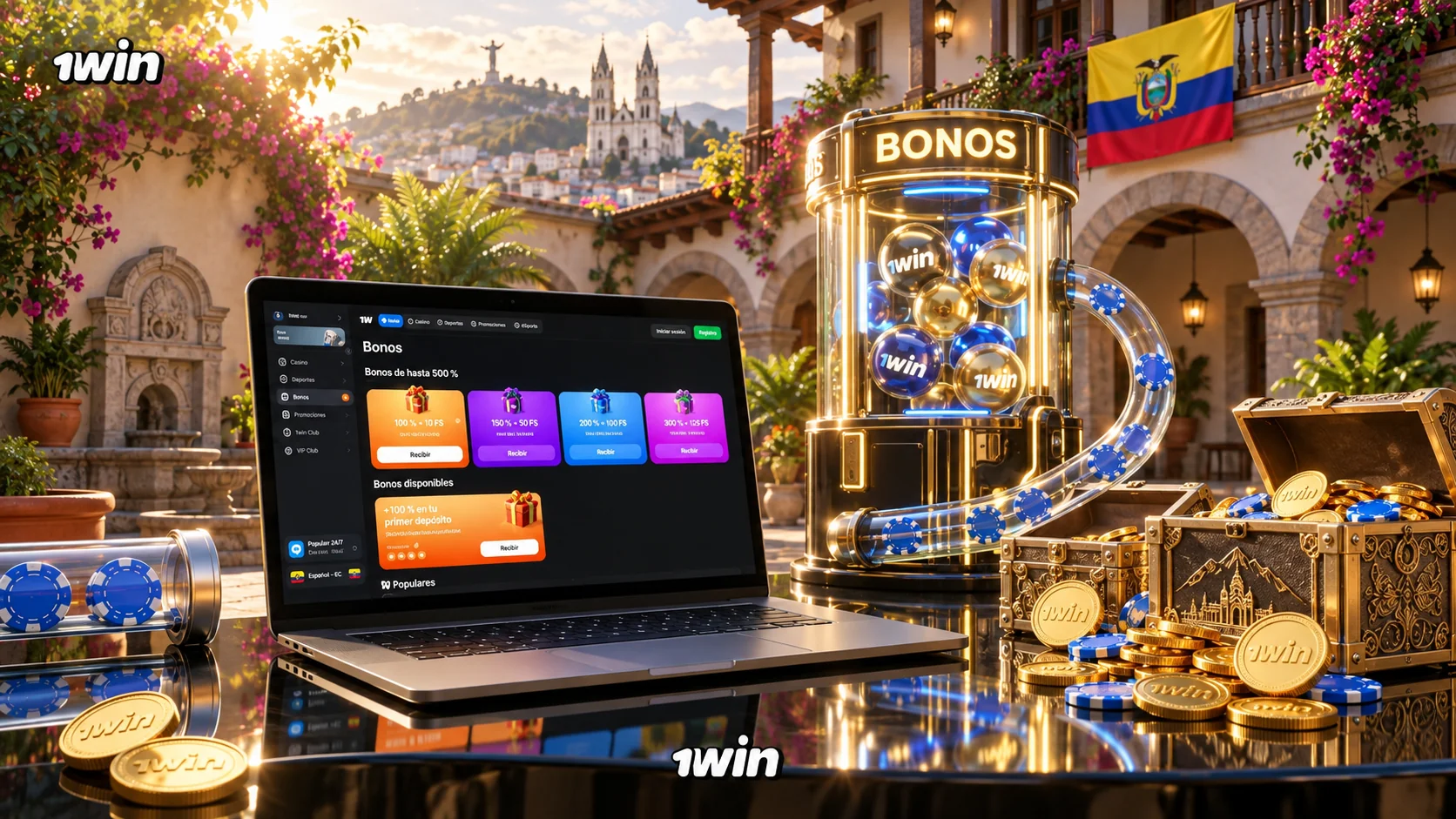 Bonos de casino 1Win Ecuador: welcome bonus, cashback y free spins